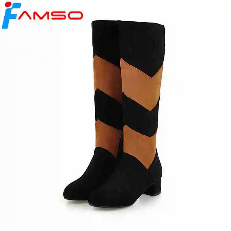 FAMSO 2019 New Arrival Women Boots Brand Shoes Patchwork Autumn Office Knee High Boots Winter Keep Warm Outside Snow Boots
FAMSO 2019 New Arrival Women Boots Brand Shoes Patchwork Autumn Office Knee High Boots Winter Keep Warm Outside Snow Boots