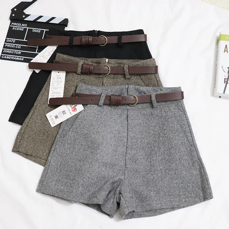 Autumn Winter Formal Women Shorts Korean High Waist Thick With Sashes Wide Leg Female Shorts Gray Black Green Casual Bottom
Autumn Winter Formal Women Shorts Korean High Waist Thick With Sashes Wide Leg Female Shorts Gray Black Green Casual Bottom
