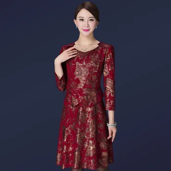 Autumn Wedding Banquet Women Dress New Style Winter Round Collar And Xxxxl Big Code Female Elegant Fashion Mother Dresses
Autumn Wedding Banquet Women Dress New Style Winter Round Collar And Xxxxl Big Code Female Elegant Fashion Mother Dresses