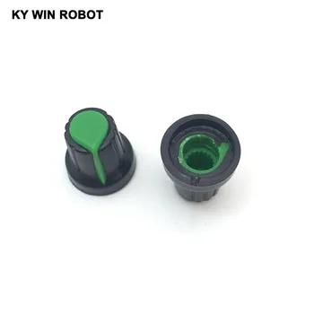 10 Pcs 6mm Shaft Hole Dia Plastic Threaded Knurled WH148 Potentiometer Knobs Caps 15MM * 17MM green 
10 Pcs 6mm Shaft Hole Dia Plastic Threaded Knurled WH148 Potentiometer Knobs Caps 15MM * 17MM green