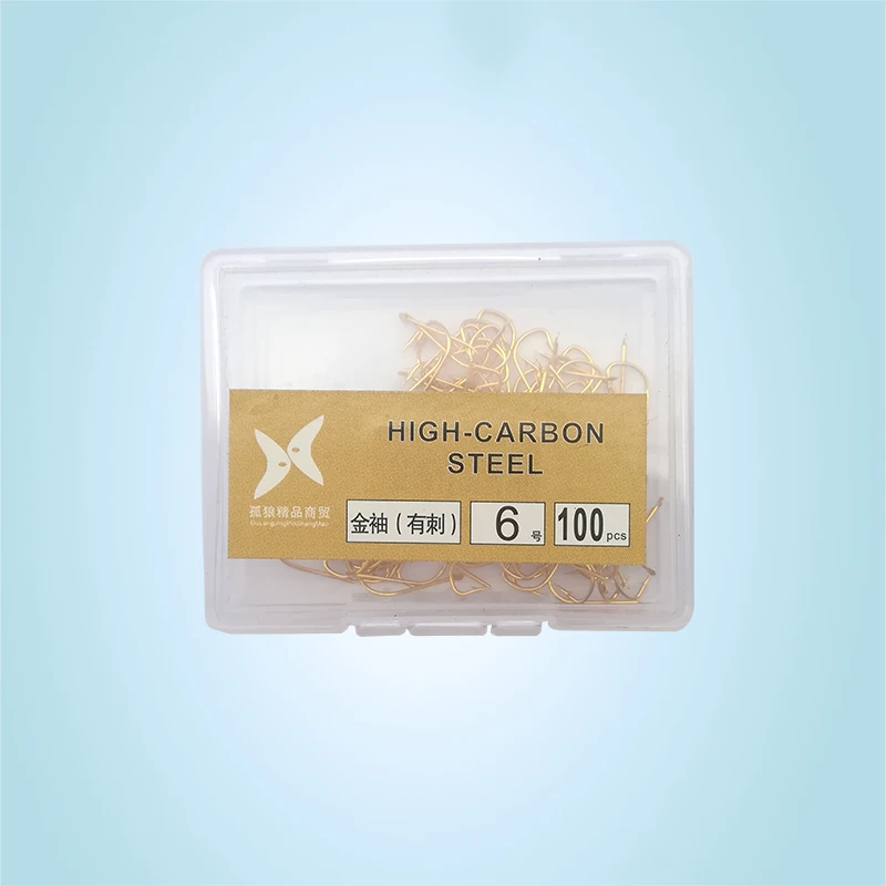 Boxes Golden sleeve hook With a barb No barbs Golden sleeve hook slim Long handle hook fishhook Fishing gear
Boxes Golden sleeve hook With a barb No barbs Golden sleeve hook slim Long handle hook fishhook Fishing gear