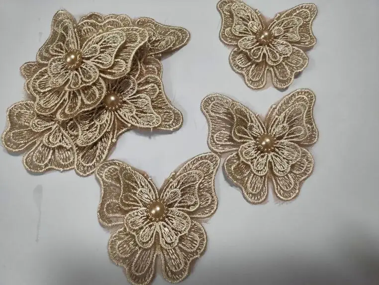 10pcs 7*7.2CM wide light brown 3D beaded butterfly organza embroidery lace appliques patches L14C13
10pcs 7*7.2CM wide light brown 3D beaded butterfly organza embroidery lace appliques patches L14C13