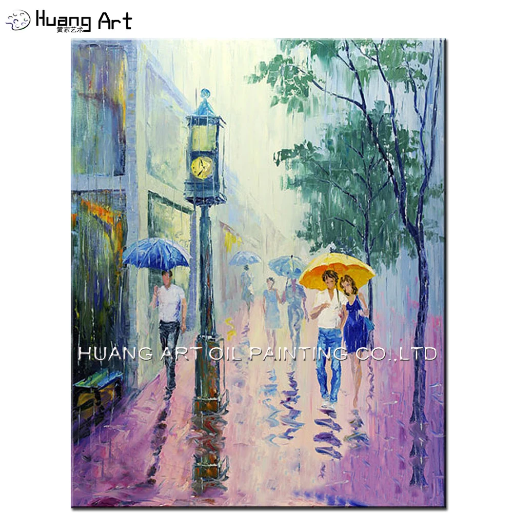 Hand Painted Modern Rain Landscape Acrylic Painting on Canvas For Living Room Wall Picture Home Decor Lovers in Street Scenery
Hand Painted Modern Rain Landscape Acrylic Painting on Canvas For Living Room Wall Picture Home Decor Lovers in Street Scenery