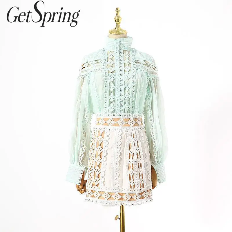 GetSpring Women Sets Long Sleeve Turtleneck Pearl Lace Shirt High Waist Mini Skirt Sexy Two Piece Set Classic 2 Piece Skirt Set
GetSpring Women Sets Long Sleeve Turtleneck Pearl Lace Shirt High Waist Mini Skirt Sexy Two Piece Set Classic 2 Piece Skirt Set