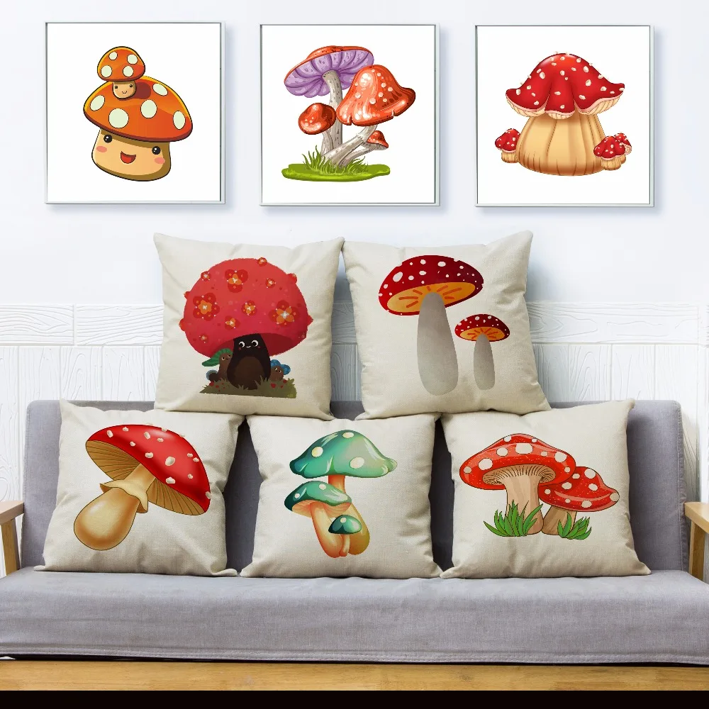 Cartoon Colorful Mushroom Print Throw Pillow Cover 45*45cm Textile Cushion Cover Linen Pillow Case Sofa Home Decor Pillows Cases
Cartoon Colorful Mushroom Print Throw Pillow Cover 45*45cm Textile Cushion Cover Linen Pillow Case Sofa Home Decor Pillows Cases