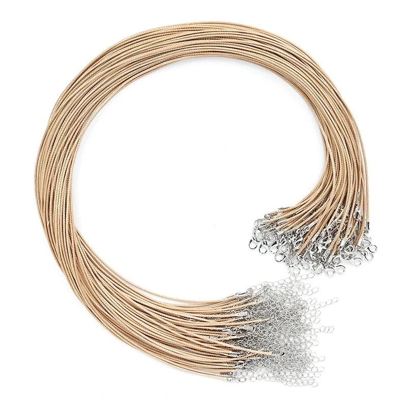 LanLi 50pcs/100pcs 1.5/2.0mm CAMEL polyester silk Wax Line Necklace Pendant Charms Cord Beads String Lobster Clasp Strap
LanLi 50pcs/100pcs 1.5/2.0mm CAMEL polyester silk Wax Line Necklace Pendant Charms Cord Beads String Lobster Clasp Strap