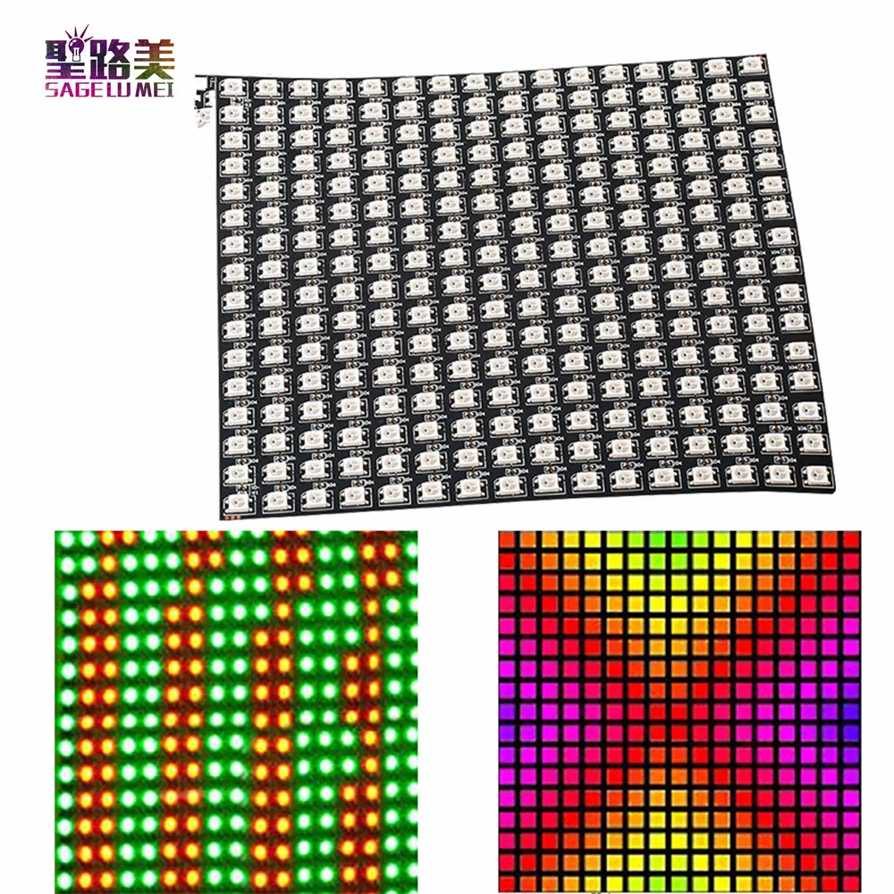 DC5V 8*8,16*16,8*32 Pixels WS2812 Digital Flexible LED Programmed Panel Screen Individually Addressable Full Color Display Board
DC5V 8*8,16*16,8*32 Pixels WS2812 Digital Flexible LED Programmed Panel Screen Individually Addressable Full Color Display Board