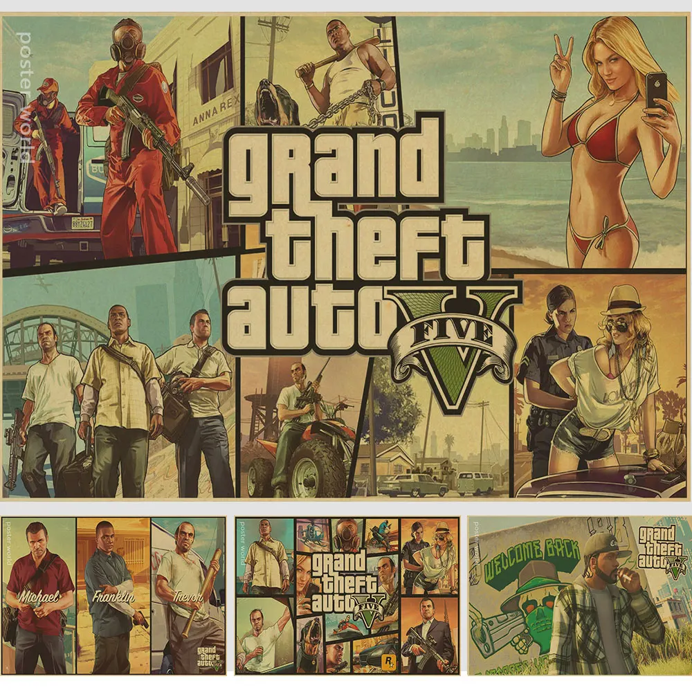 Game gta 5 Michael retro Poster Print wall decor retro Poster World of Tanks vintage prints classic gift
Game gta 5 Michael retro Poster Print wall decor retro Poster World of Tanks vintage prints classic gift