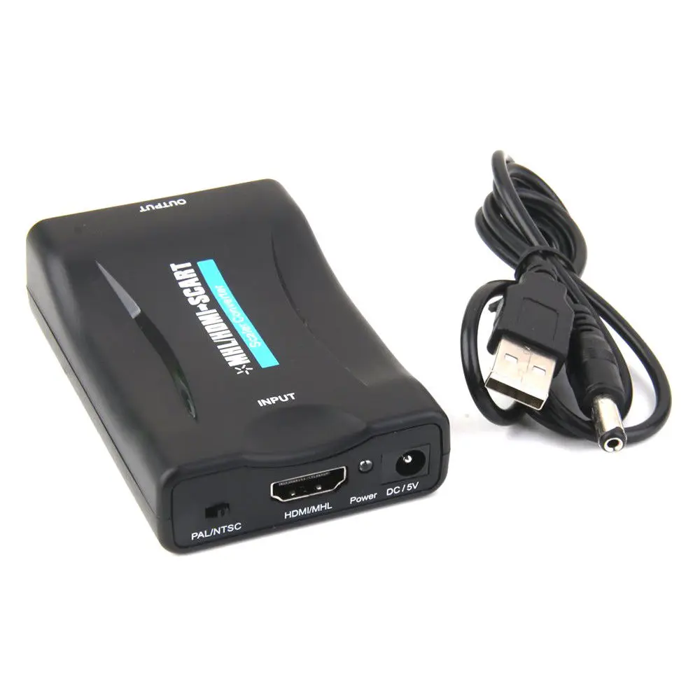 MAHA HDMI к SCART композитный видео конвертер стерео аудио адаптер + USB кабель|hdmi to scart|hdmi