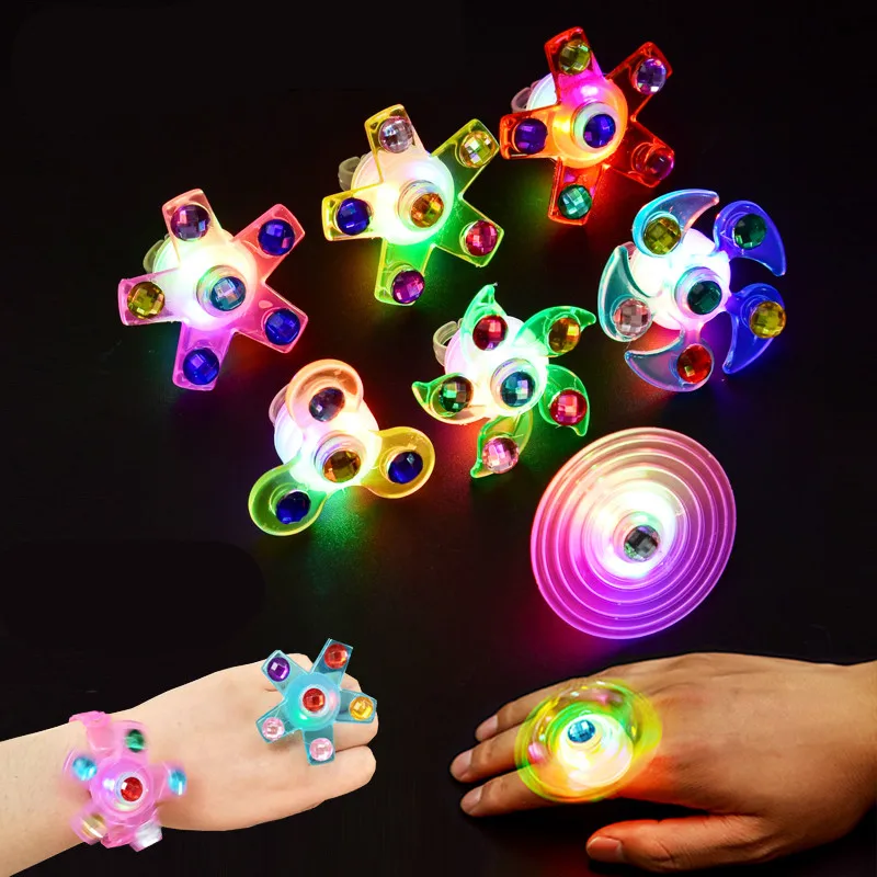 Фото Фотолюминесцентная игрушка гироскоп на кончик пальца Мерцающая вспышка