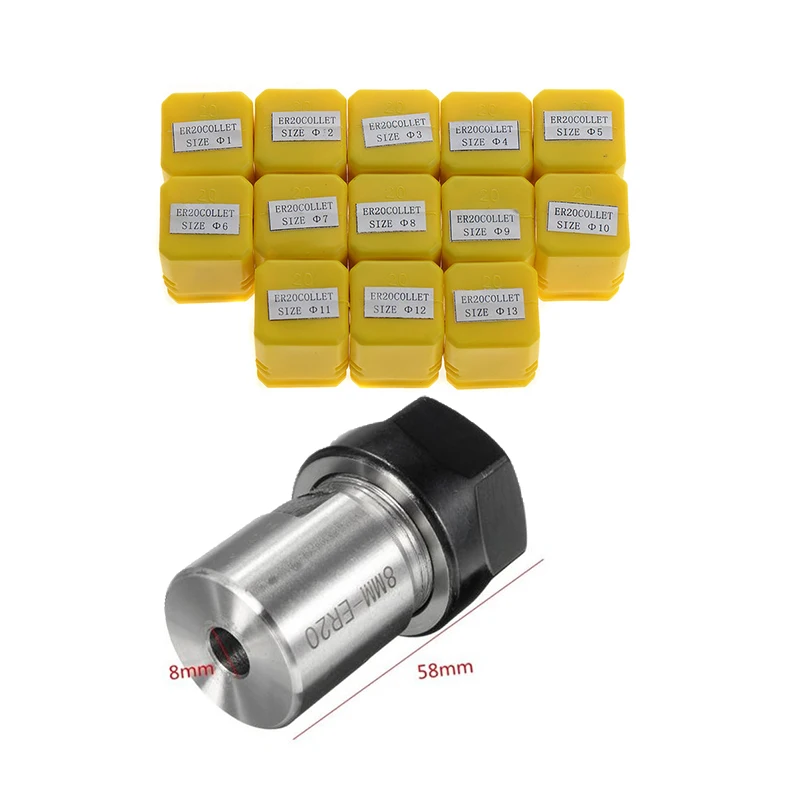 1 комплект C25 ER20 8 10 12 14 16 мм + 5 шт. 4681012 цанговый патрон вала двигателя расширение