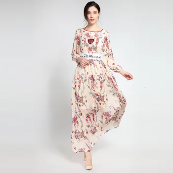 High Quality Spring Summer Dress New Fashion 2018 Elegant Women's O-Neck Lantern Long Sleeve Floral Printed Sequined Long Dress
High Quality Spring Summer Dress New Fashion 2018 Elegant Women's O-Neck Lantern Long Sleeve Floral Printed Sequined Long Dress
