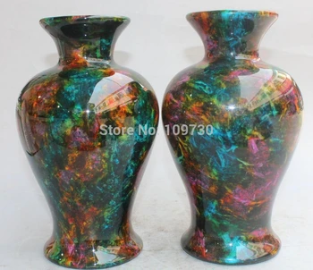 Freew Shipping bir 001590 10"China Taiwan hand engraving Seven Colored Natural Jade Stone vase pair Statue
Freew Shipping bir 001590 10"China Taiwan hand engraving Seven Colored Natural Jade Stone vase pair Statue