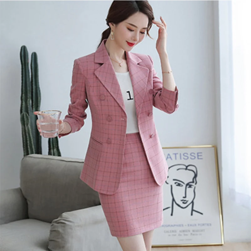 Pink Plaid blazer professional suit women's suit fashion slim fit women's new 2019 Autumn ol workwear for office lady suit dress
Pink Plaid blazer professional suit women's suit fashion slim fit women's new 2019 Autumn ol workwear for office lady suit dress