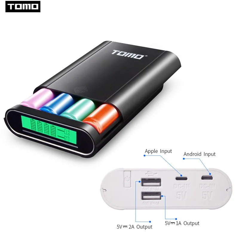 TOMO T4 Smart Power Charger 5V 2A Power Bank Case 4x18650 Battery Portable DIY Power Box Charger For Phone Electronic cigarette
TOMO T4 Smart Power Charger 5V 2A Power Bank Case 4x18650 Battery Portable DIY Power Box Charger For Phone Electronic cigarette