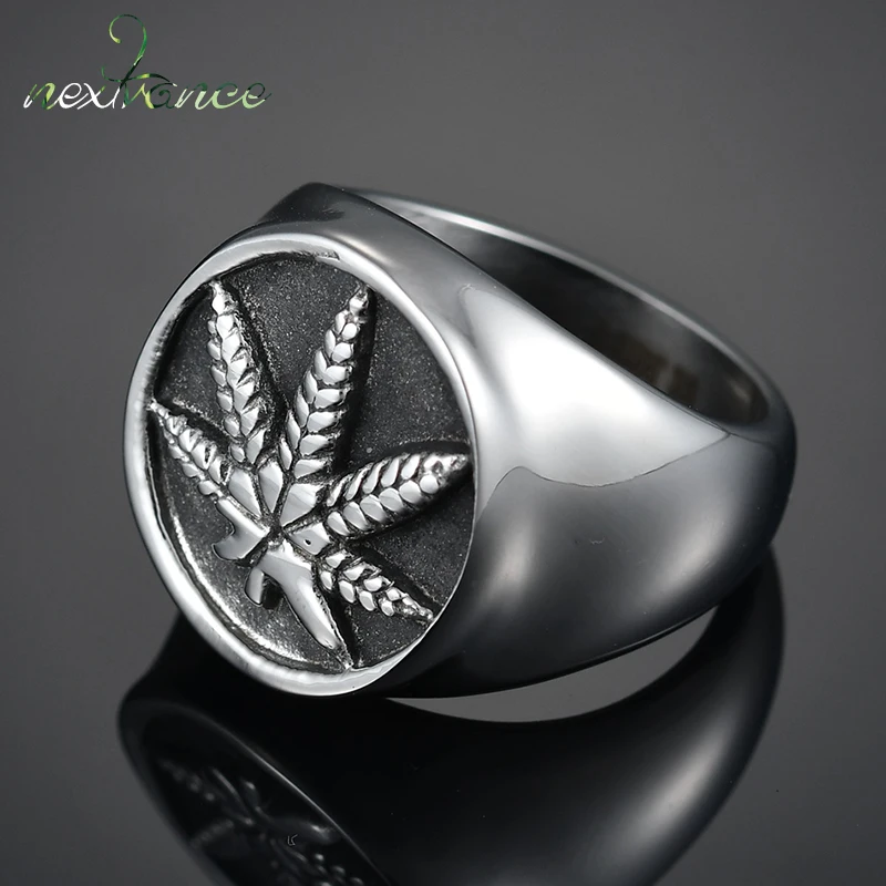 Nextvance Stainless Steel Weed Hemp Cannabises Signet Ring Punk Maple Leaf Big Band Rings For Women Men Biker Jewelry Bague
Nextvance Stainless Steel Weed Hemp Cannabises Signet Ring Punk Maple Leaf Big Band Rings For Women Men Biker Jewelry Bague