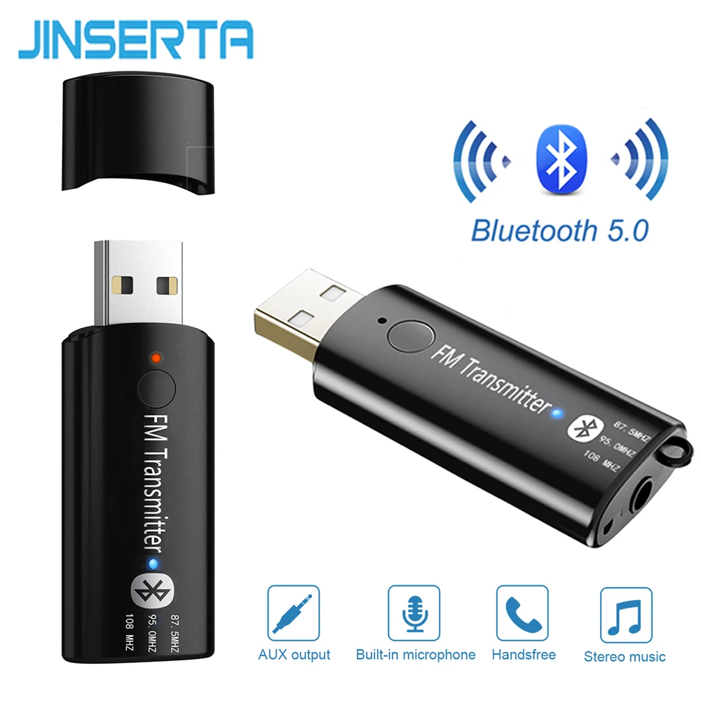 JINSERTA USB Wireless Stereo 5.0 Bluetooth Audio Receiver FM Transmitter Portable Adapter 3.5mm Music Adapter for Home TV Car
JINSERTA USB Wireless Stereo 5.0 Bluetooth Audio Receiver FM Transmitter Portable Adapter 3.5mm Music Adapter for Home TV Car