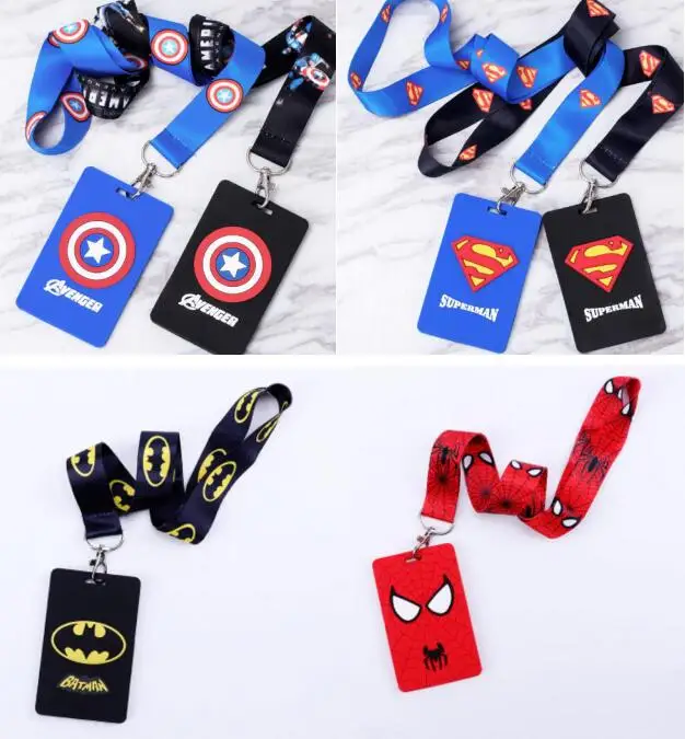 Hot 5 pcs Cartoon superman batman Captain America Lanyard Key Chains Card Holders Bank Card Neck Strap Card Bus ID Holders
Hot 5 pcs Cartoon superman batman Captain America Lanyard Key Chains Card Holders Bank Card Neck Strap Card Bus ID Holders