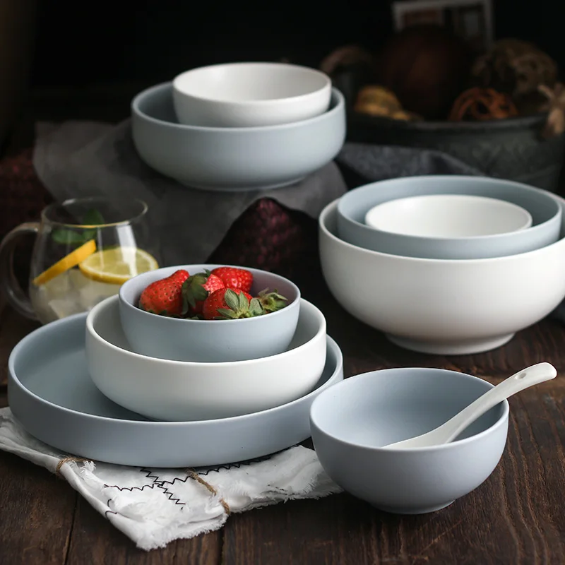 Brief Solid Color Ceramic Pigmented Rice Bowl Home Dinner Soup Noodle Big Bowl Sarah Fruit Dessert Deep Plate Tableware Spoons
Brief Solid Color Ceramic Pigmented Rice Bowl Home Dinner Soup Noodle Big Bowl Sarah Fruit Dessert Deep Plate Tableware Spoons