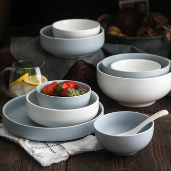 Brief Solid Color Ceramic Pigmented Rice Bowl Home Dinner Soup Noodle Big Bowl Sarah Fruit Dessert Deep Plate Tableware Spoons
Brief Solid Color Ceramic Pigmented Rice Bowl Home Dinner Soup Noodle Big Bowl Sarah Fruit Dessert Deep Plate Tableware Spoons
