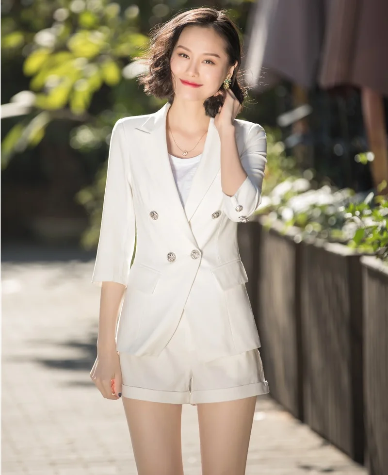 Casual Female Pantsuits Women Suits with 2 Piece Shorts and Jacket Sets White Pant and Tops Ladies
Casual Female Pantsuits Women Suits with 2 Piece Shorts and Jacket Sets White Pant and Tops Ladies