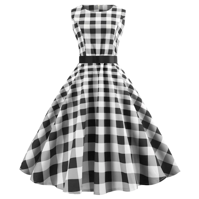 Black White Plaid Vintage Dress Women Plus Size Dress Vestidos Hepburn Elegant Party Dresses Casual Rockabilly Pin Up Sundress
Black White Plaid Vintage Dress Women Plus Size Dress Vestidos Hepburn Elegant Party Dresses Casual Rockabilly Pin Up Sundress