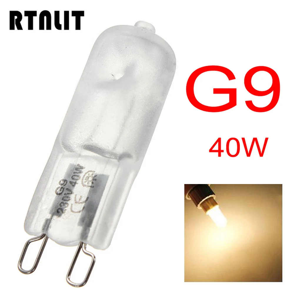 10 шт./лот G9 галогенная лампа капсула 230V 240V 40W Матовый затемнения/белый/теплый