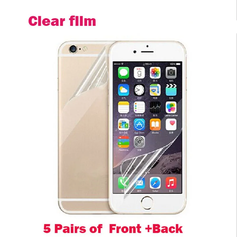 10pcs=5 Pairs of (Front+Back) Clear Transparent Screen Glossy Guard Protector Protective HD Film for iphone 6 6S Plus iphone6s
10pcs=5 Pairs of (Front+Back) Clear Transparent Screen Glossy Guard Protector Protective HD Film for iphone 6 6S Plus iphone6s