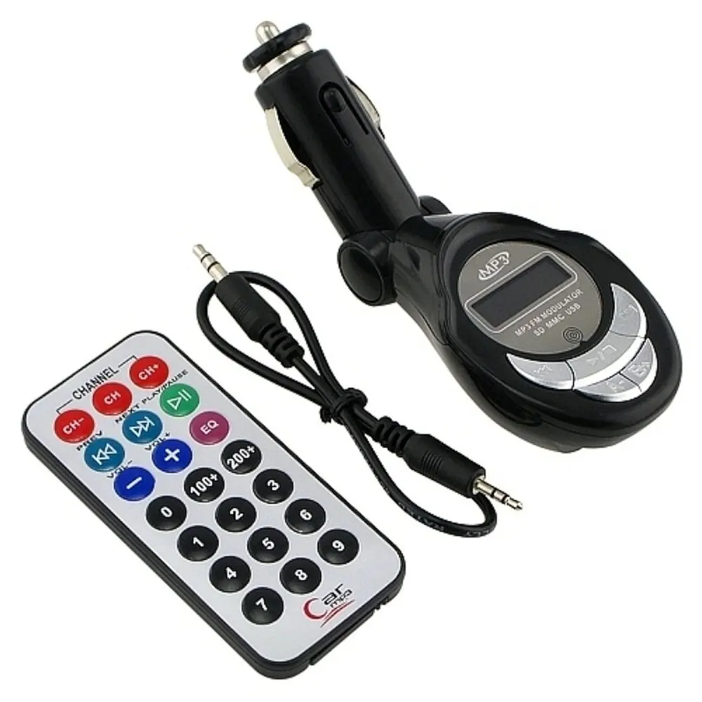In-Car Wireless Hands-Free FM Transmitter for SD/Memory Card/Flash Slot/USB Port - LCD Display Cigarette Lighter Remote Control
In-Car Wireless Hands-Free FM Transmitter for SD/Memory Card/Flash Slot/USB Port - LCD Display Cigarette Lighter Remote Control