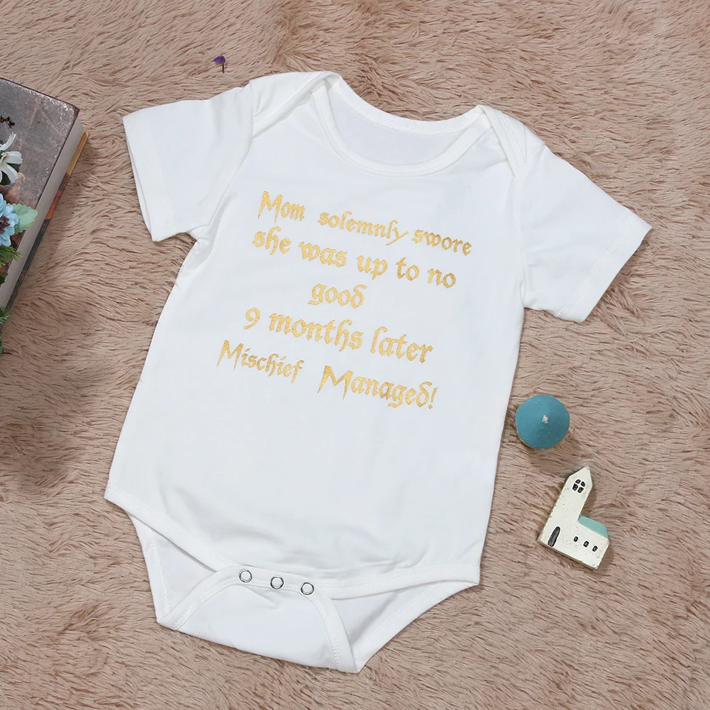 Summer Newborn Infant Baby Boy Girl Cotton Short Sleeve Romper Letter Printed Jumpsuit Baby Clothes
Summer Newborn Infant Baby Boy Girl Cotton Short Sleeve Romper Letter Printed Jumpsuit Baby Clothes