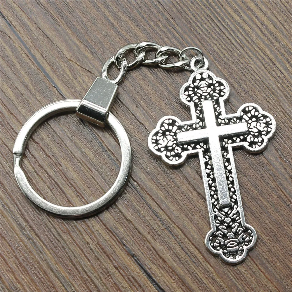 Cross Keyring Cross Keychain 54x33mm Antique Silver Cross Key Chain Souvenir Gifts For Men
Cross Keyring Cross Keychain 54x33mm Antique Silver Cross Key Chain Souvenir Gifts For Men