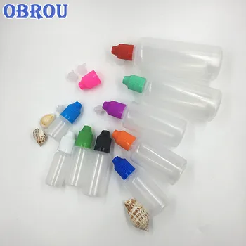Free shipping long thin drip soft 5ml 10ml 15ml 20ml 30ml 50ml 60ml 100ml 120ml plastic squeeze dropper bottles childproof lids