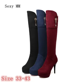 Spring Autumn Leather Women Over the Knee Boots Platform High Heel Woman Thigh High Boots Plus Size 33 - 40 41 42 43
Spring Autumn Leather Women Over the Knee Boots Platform High Heel Woman Thigh High Boots Plus Size 33 - 40 41 42 43