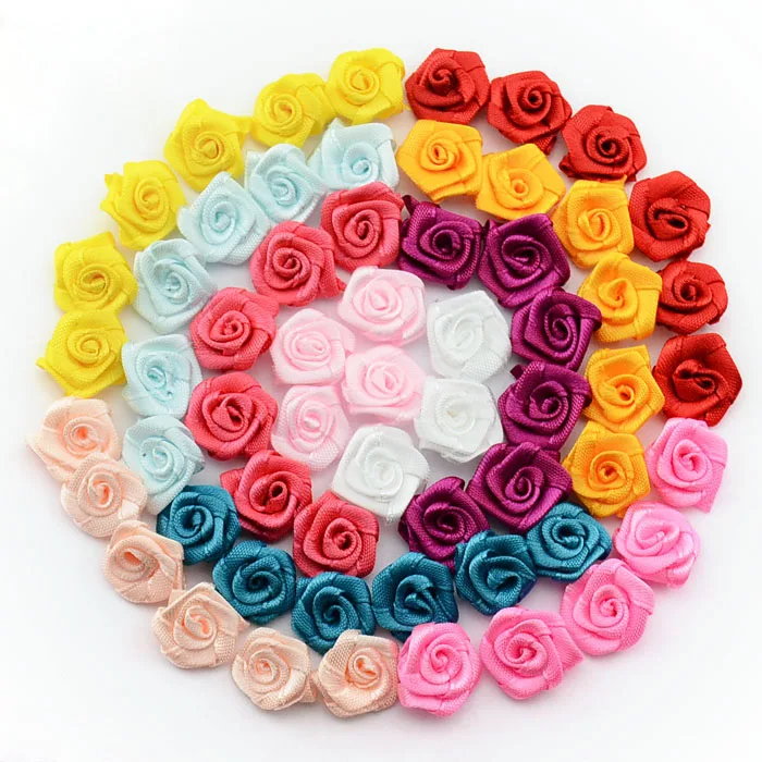 DIY 500pcs/lot Handmade Satin Rose Ribbon Rosettes Fabric Flower Bow Appliques Wedding Decor Craft Sewing Accessories 1-35
DIY 500pcs/lot Handmade Satin Rose Ribbon Rosettes Fabric Flower Bow Appliques Wedding Decor Craft Sewing Accessories 1-35