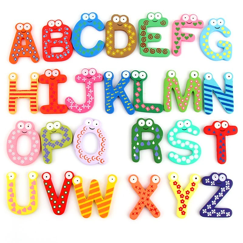Деревянные буквы 26 шт. английские для детей развивающая игрушка Алфавит