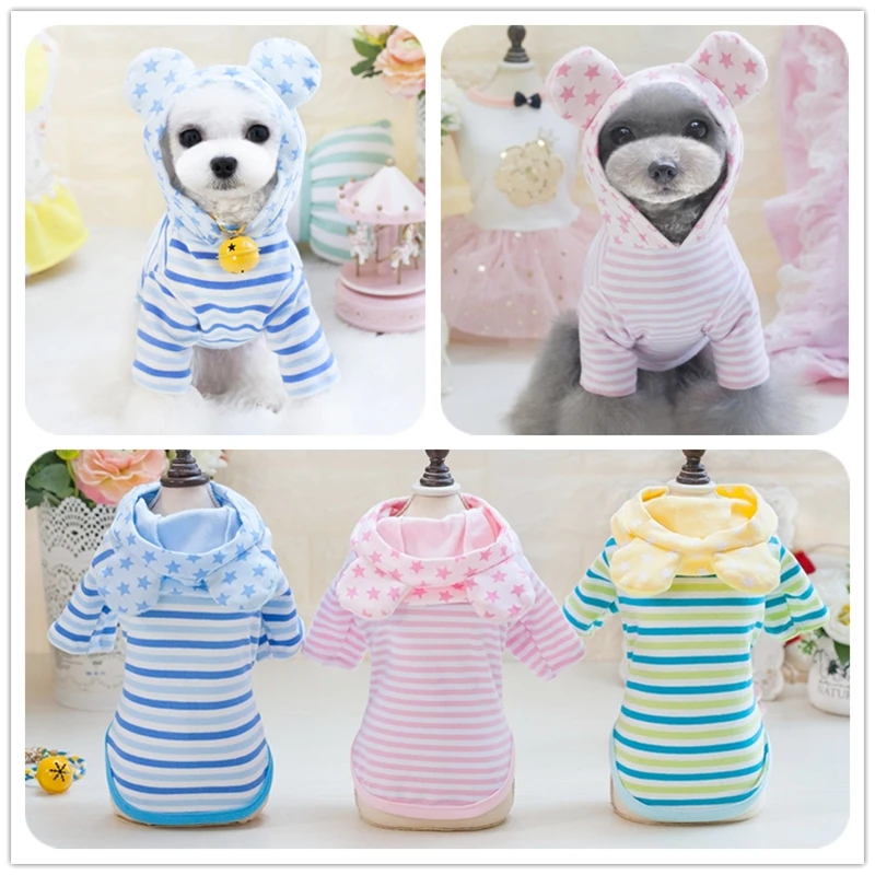 

5pc/lot spring summer Pet stripe star TShirt Vest Dog Clothes Puppy Cat Apparel Clothing Cachorro For Teddy Chihuahua F153-4