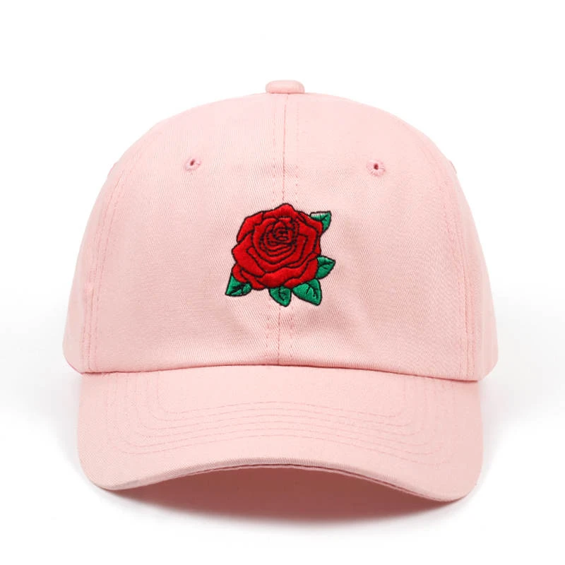 Rose fashion letter embroidered hat with travel baseball cap hat strap hip hop cap adjustable