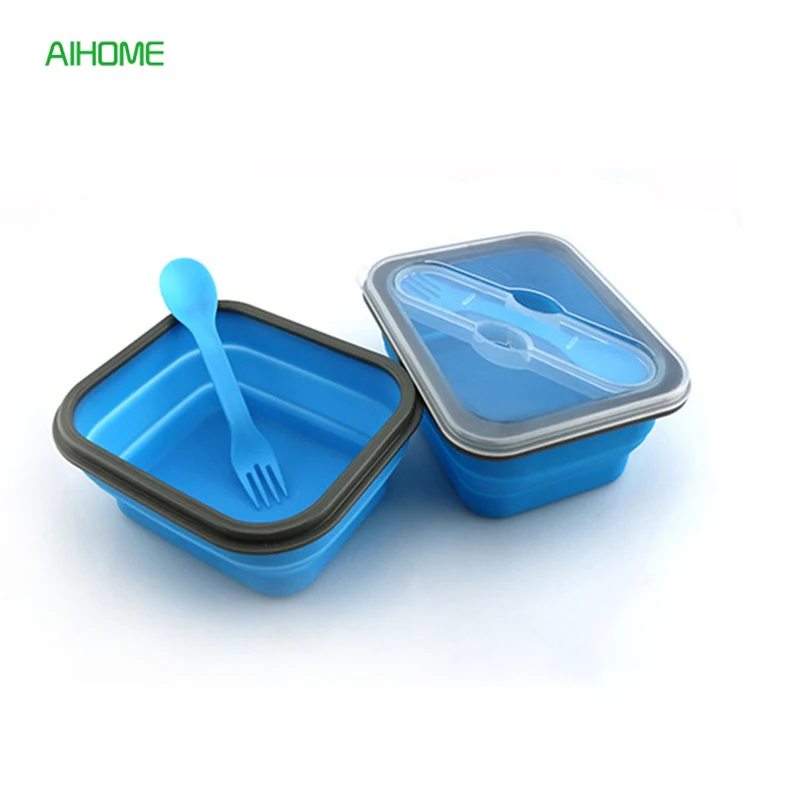 Blue Collapsible Bento Box Silicone Lunch Box with forks Picnics Food Containers Foldable Outdoor Bowls
Blue Collapsible Bento Box Silicone Lunch Box with forks Picnics Food Containers Foldable Outdoor Bowls