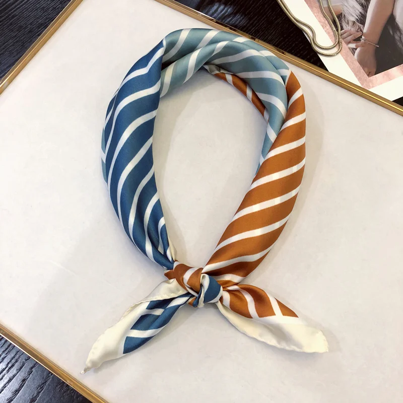 HOT Women Square Scarf soft smooth triped Silk Scarf for Ladies Neckerchief Bandana fashion foulard hand scarf hair kerchief
HOT Women Square Scarf soft smooth triped Silk Scarf for Ladies Neckerchief Bandana fashion foulard hand scarf hair kerchief