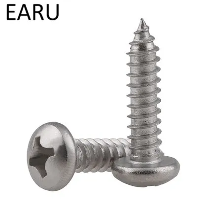 

50PCS GB/T845 304 stainless steel M4 PA Phillips Head Micro Screws Round Head Self-tapping Electronic Small Wood Screws