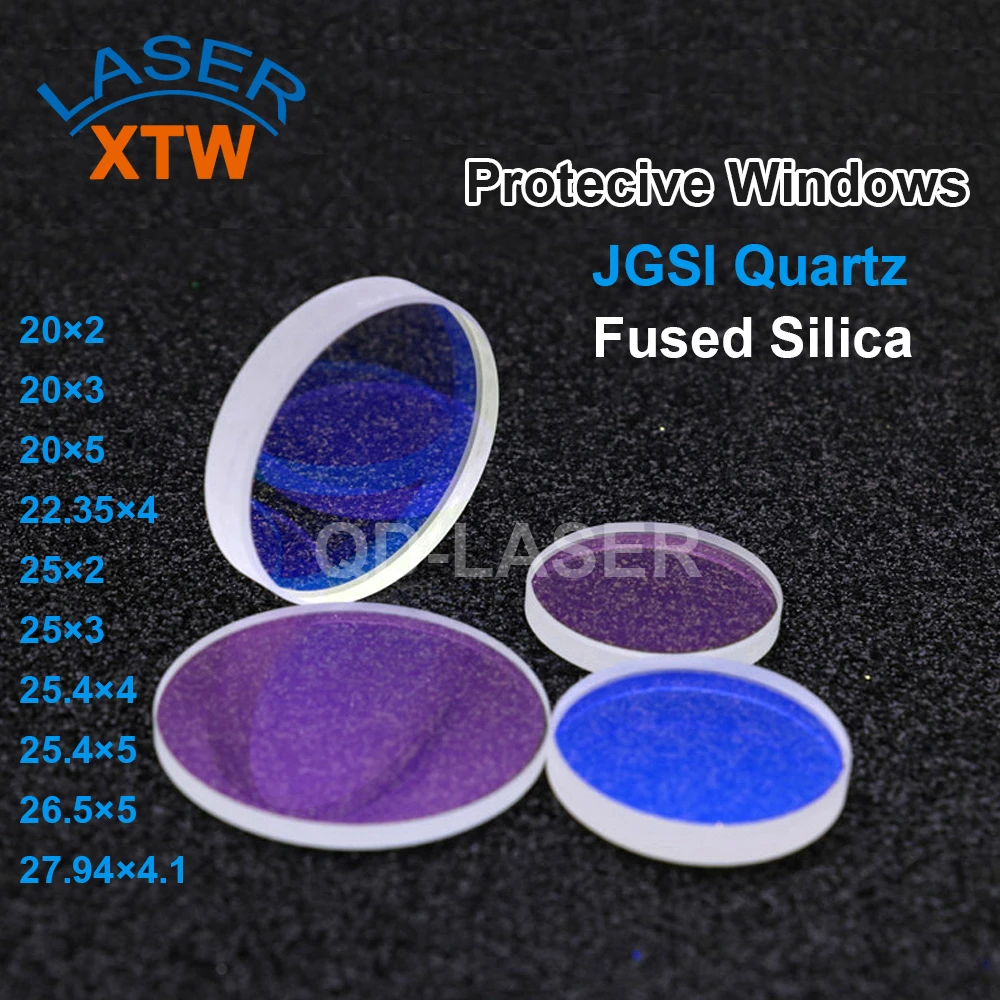 Fiber Laser Protective Windows Quartz Fused Silica Dia.20 22.35 25 25.4 26.5 27.94mm for Fiber Laser Machine
Fiber Laser Protective Windows Quartz Fused Silica Dia.20 22.35 25 25.4 26.5 27.94mm for Fiber Laser Machine