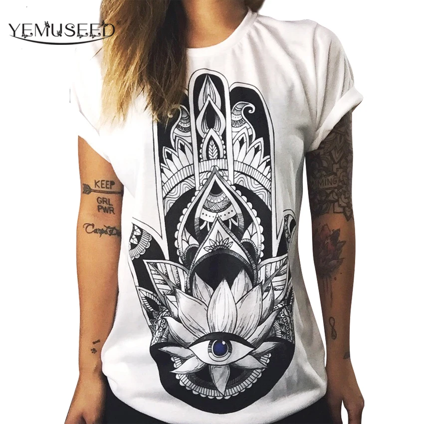 YEMUSEED Hamsa Crew Neck Hipster Women T shirt Harajuku Zen Tee shirt Tops Tumblr Blusas WMT274
YEMUSEED Hamsa Crew Neck Hipster Women T shirt Harajuku Zen Tee shirt Tops Tumblr Blusas WMT274