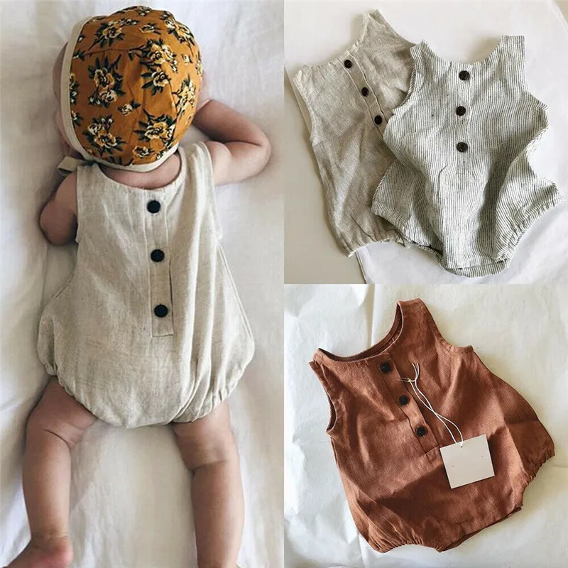 Girl Boy Summer Clothes Sleeveless Body Suits 2019 Brand Newborn Baby Girl Boy Clothes Cotton&linen Bodysuit Outfits Set
Girl Boy Summer Clothes Sleeveless Body Suits 2019 Brand Newborn Baby Girl Boy Clothes Cotton&linen Bodysuit Outfits Set