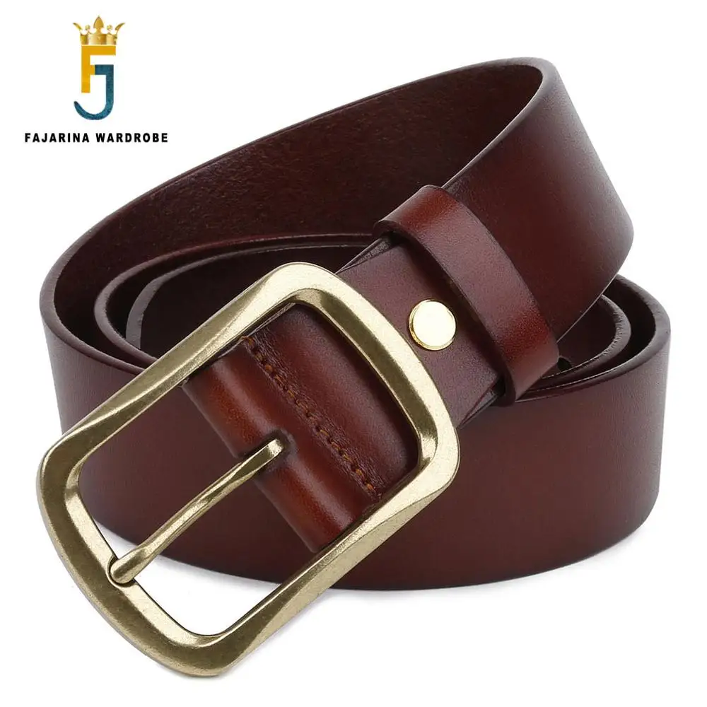 FAJARINA Quality Mens Luxury Fashion Pure Genuine Leather Men Solid Brass Clasp Buckle Belts for Men 38mm Wide for Jeans NW0064
FAJARINA Quality Mens Luxury Fashion Pure Genuine Leather Men Solid Brass Clasp Buckle Belts for Men 38mm Wide for Jeans NW0064