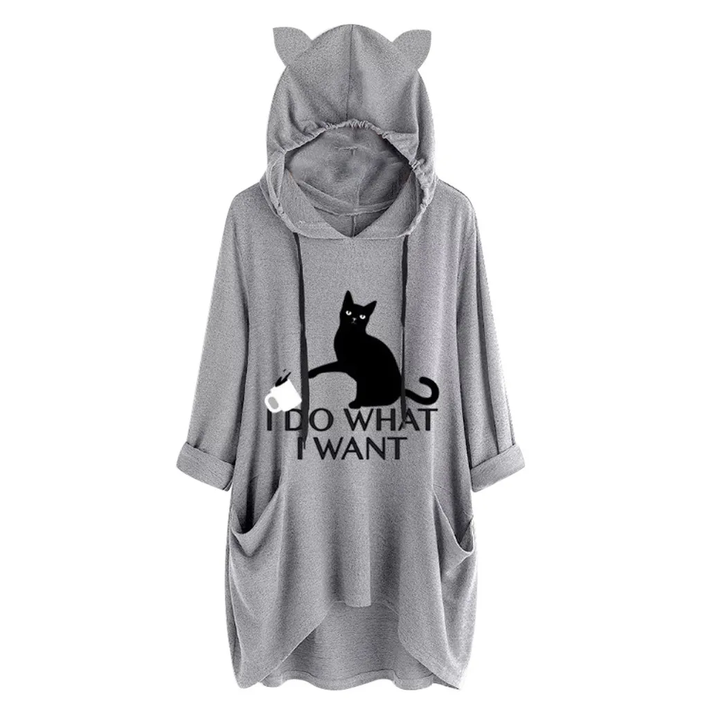 NEW Women hoodies Print Cat Ear Hooded Long Sleeves Pocket Irregular Top Casual Long Shirts sweatshirt Loose hoodies womens 2019
NEW Women hoodies Print Cat Ear Hooded Long Sleeves Pocket Irregular Top Casual Long Shirts sweatshirt Loose hoodies womens 2019