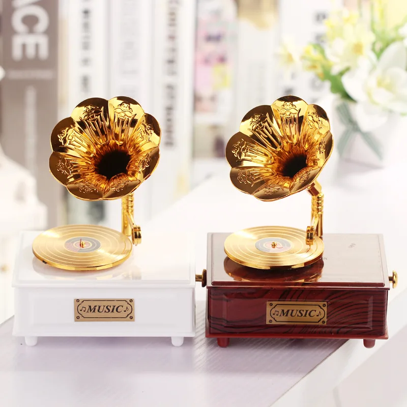 Classical Golden Phonograph Model Living Room Desk Decoration with Drawer Music Box Birthday Gifts Birthday Present Jewelry Box
Classical Golden Phonograph Model Living Room Desk Decoration with Drawer Music Box Birthday Gifts Birthday Present Jewelry Box