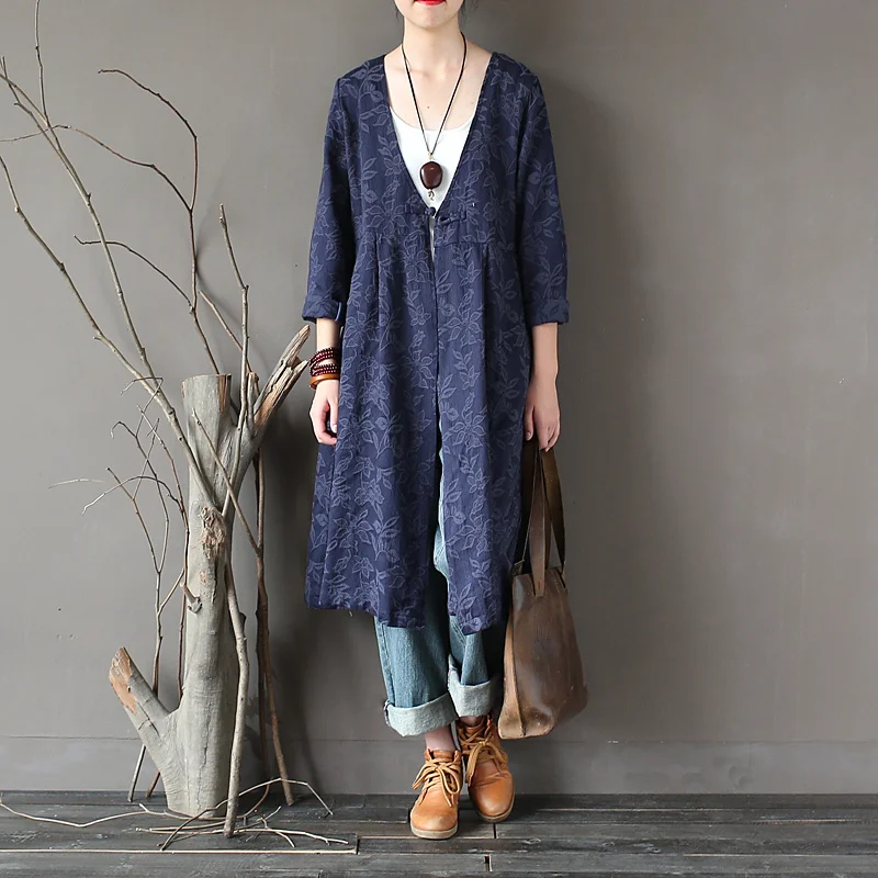 Johnature Women Jacquard Trench Chinese Style 2019 Spring New Button Full Sleeve V-Neck Cardigan Vintage Coats Pockets Trench
Johnature Women Jacquard Trench Chinese Style 2019 Spring New Button Full Sleeve V-Neck Cardigan Vintage Coats Pockets Trench