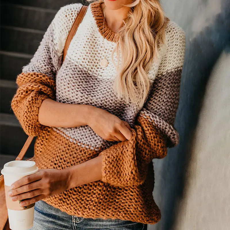 Autumn Winter Warm Knitted Sweater Women Patchwork Women's Sweaters Pullovers Oversize Colorful Striped Knitting Jumpers Female
Autumn Winter Warm Knitted Sweater Women Patchwork Women's Sweaters Pullovers Oversize Colorful Striped Knitting Jumpers Female