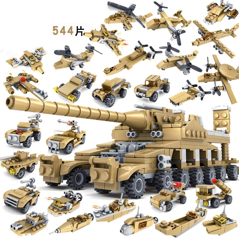 544pcs 16in1 Military series Children's educational building blocks toy Compatible Legoings city tank DIY figures Brick boy gift
544pcs 16in1 Military series Children's educational building blocks toy Compatible Legoings city tank DIY figures Brick boy gift