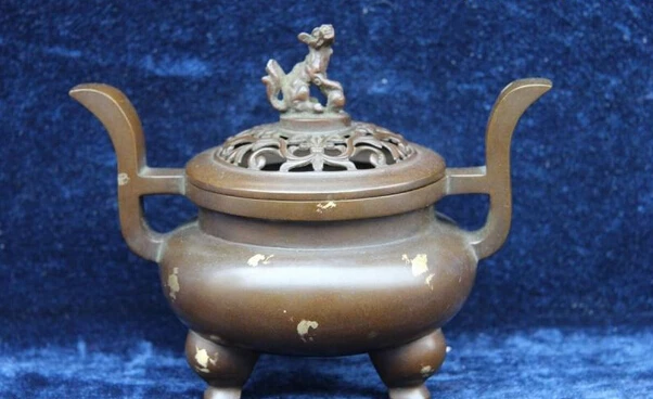 Elegant old S1274 Marked Red Copper China Dynasty Buddhism Fu Foo Dog Lion incense burner Censer A0403 
Elegant old S1274 Marked Red Copper China Dynasty Buddhism Fu Foo Dog Lion incense burner Censer A0403